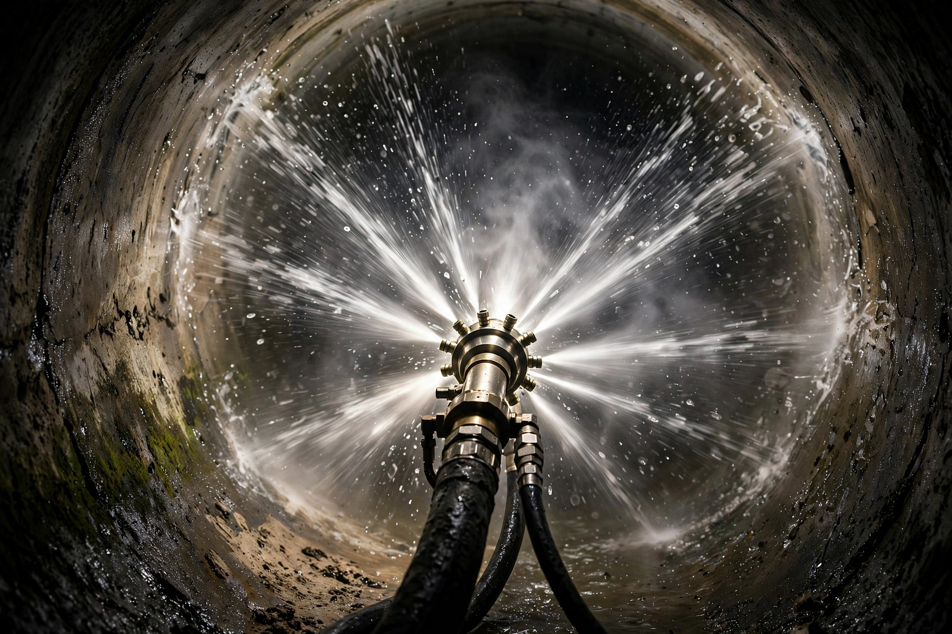 Hydro jetting equipment cleaning a sewer line in Lancaster, PA